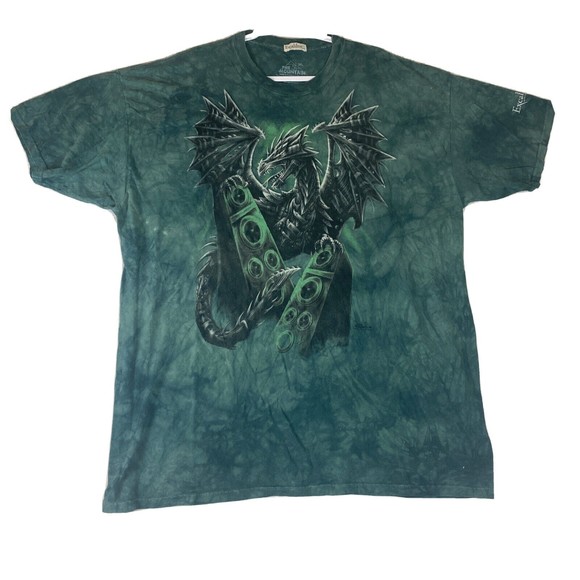 Excaliber Hotel Casino Green Mens Size 3XL Tshirt Dragon GRAPHIC PRINT EUC - Picture 1 of 14